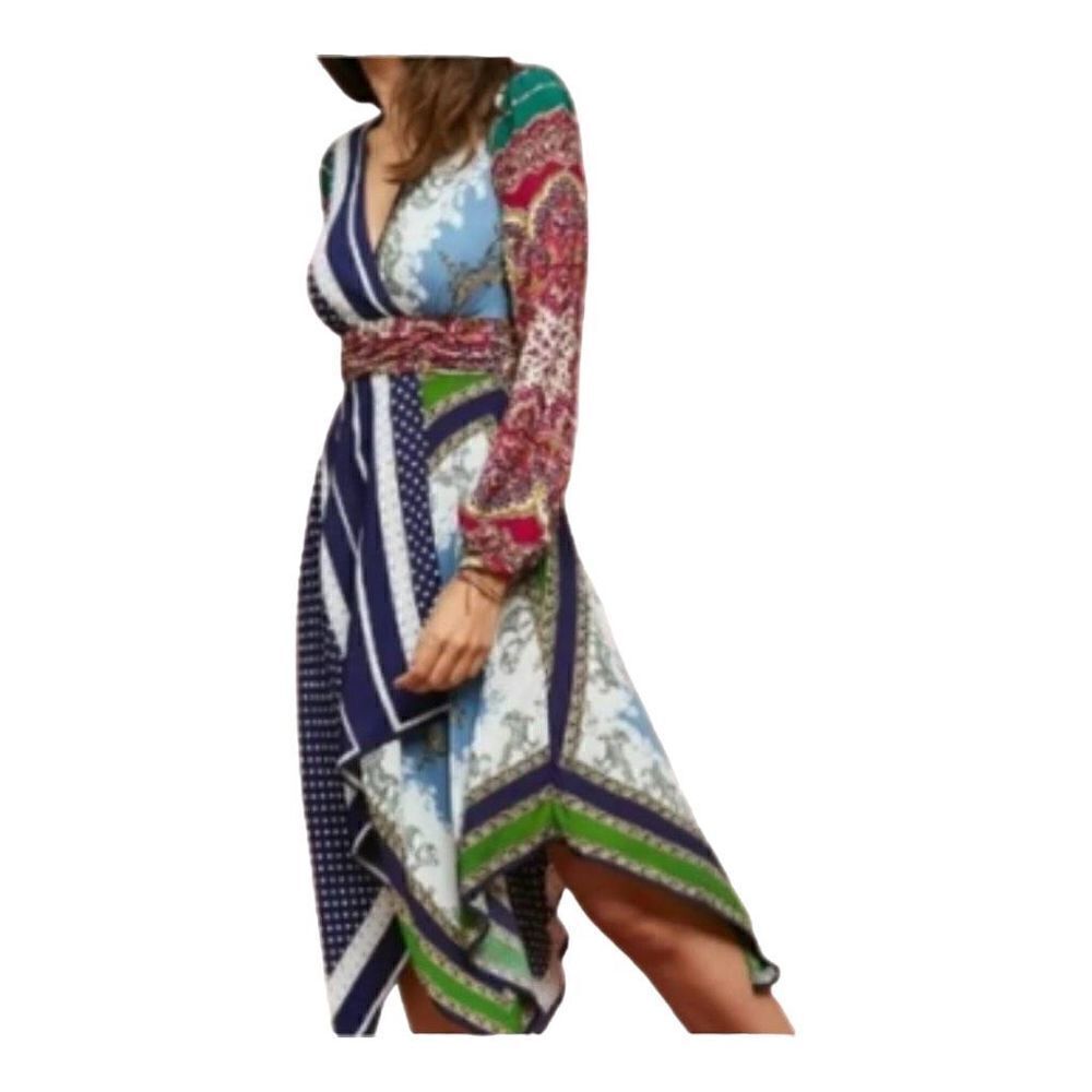 Anthropologie Women's 0 Moulinette Soeurs Istanbul Wrap Dress Multi-Color HOBO - Picture 10 of 12